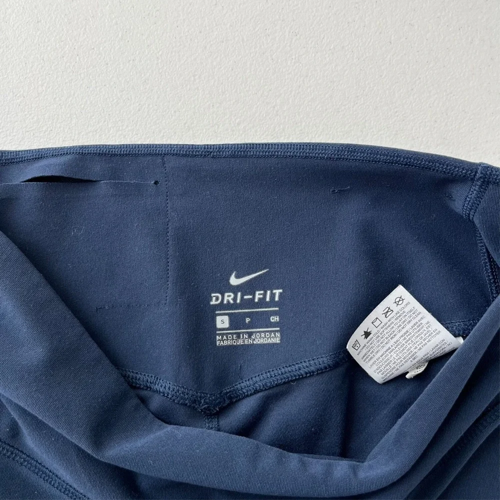 Nike Dri-FIT Womens Colorblock Mesh High Waisted Leggings Navy Purple